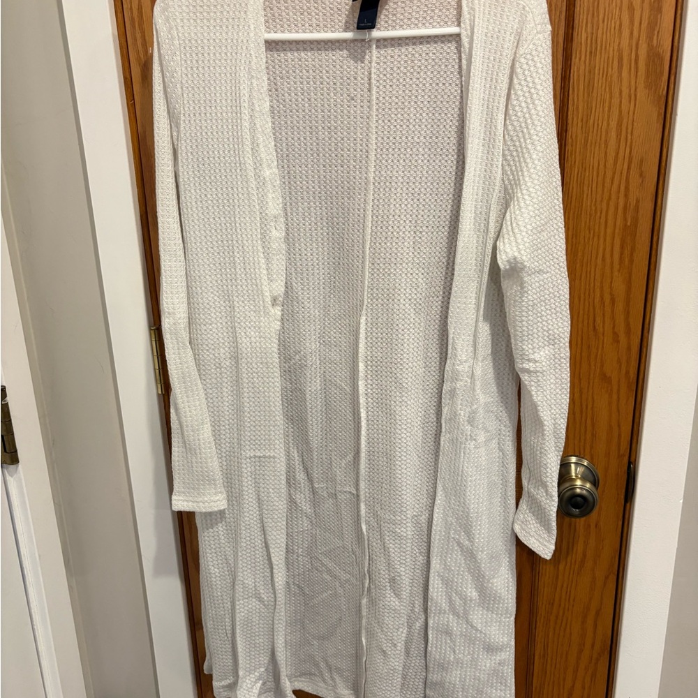 Daytrip Textured Knit Cardigan in White